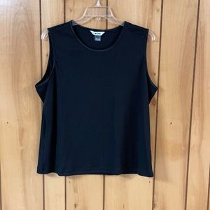 Alia black ribbed tank top
